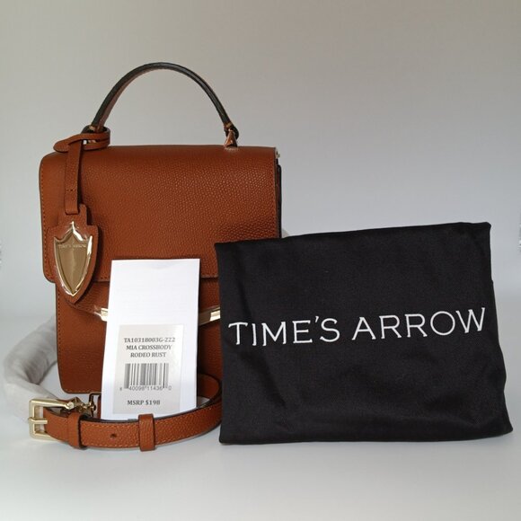 Mia Crossbody Rodeo Rust Leather Handbag Time's Arrow NWT - Picture 5 of 10